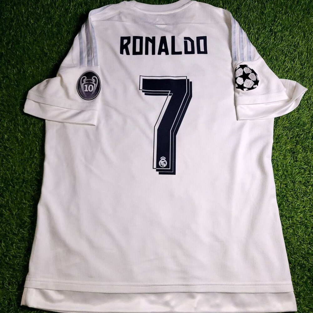 Cristiano Ronaldo Real Madrid 2015 2016 UEFA FINAL Home Soccer Jersey Shirt L